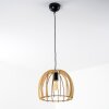 Suspension Wutt Bois clair, Noir, 1 lumière
