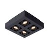 Spot de plafond Lucide XIRAX LED Noir, 4 lumières