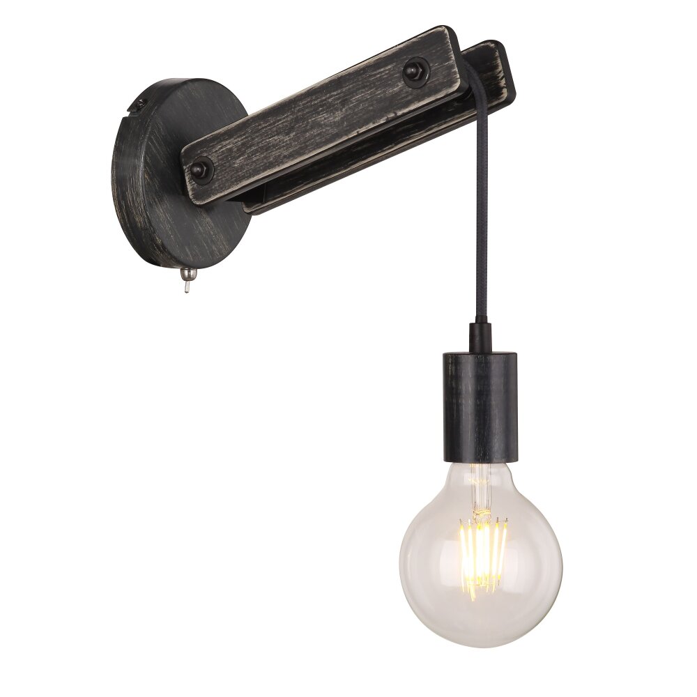 Applique murale Globo VISSO Noir, 1 lumière main product photo