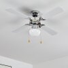Ventilateur de plafond Valletta Chrome, Noir, Blanc, 1 lumière