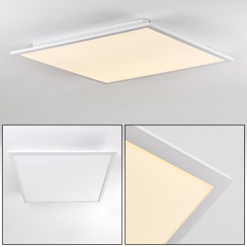 Plafonnier Salmi LED Aluminium, Blanc, 1 lumière