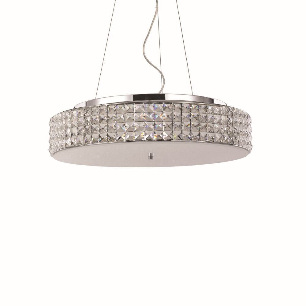 Suspension Ideal Lux ROMA Chrome, Aspect cristal, 9 lumières main product photo