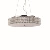 Suspension Ideal Lux ROMA Chrome, Aspect cristal, 9 lumières