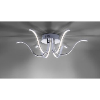 Plafonnier Leuchten-Direkt VALERIE LED Chrome, 6 lumières