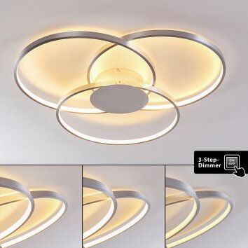 Plafonnier Skanes LED Nickel mat, 1 lumière