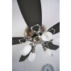 Ventilateur Globo JERRY Chrome, Acier inoxydable, Nickel mat, 5 lumières