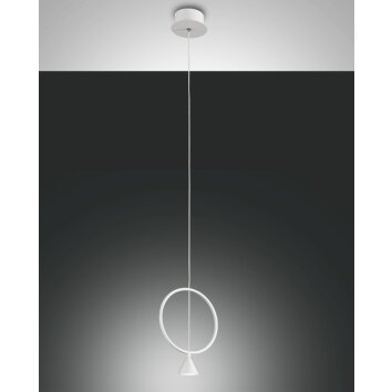 Suspension Fabas Luce Sirio LED Blanc, 1 lumière