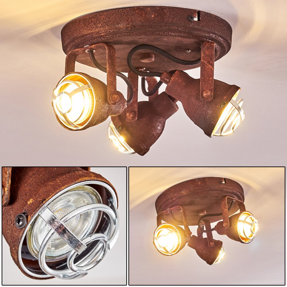 Plafonnier Drobak Rouille, 3 lumières main product photo