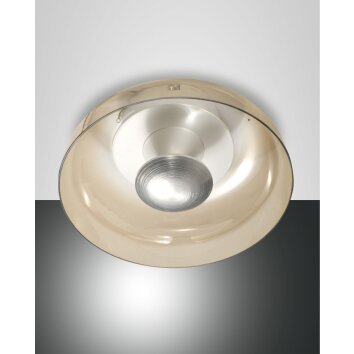 Plafonnier Fabas Luce Vintage LED Aluminium, Blanc, 1 lumière