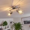 Spot de plafond Globo Xara Chrome, 2 lumières