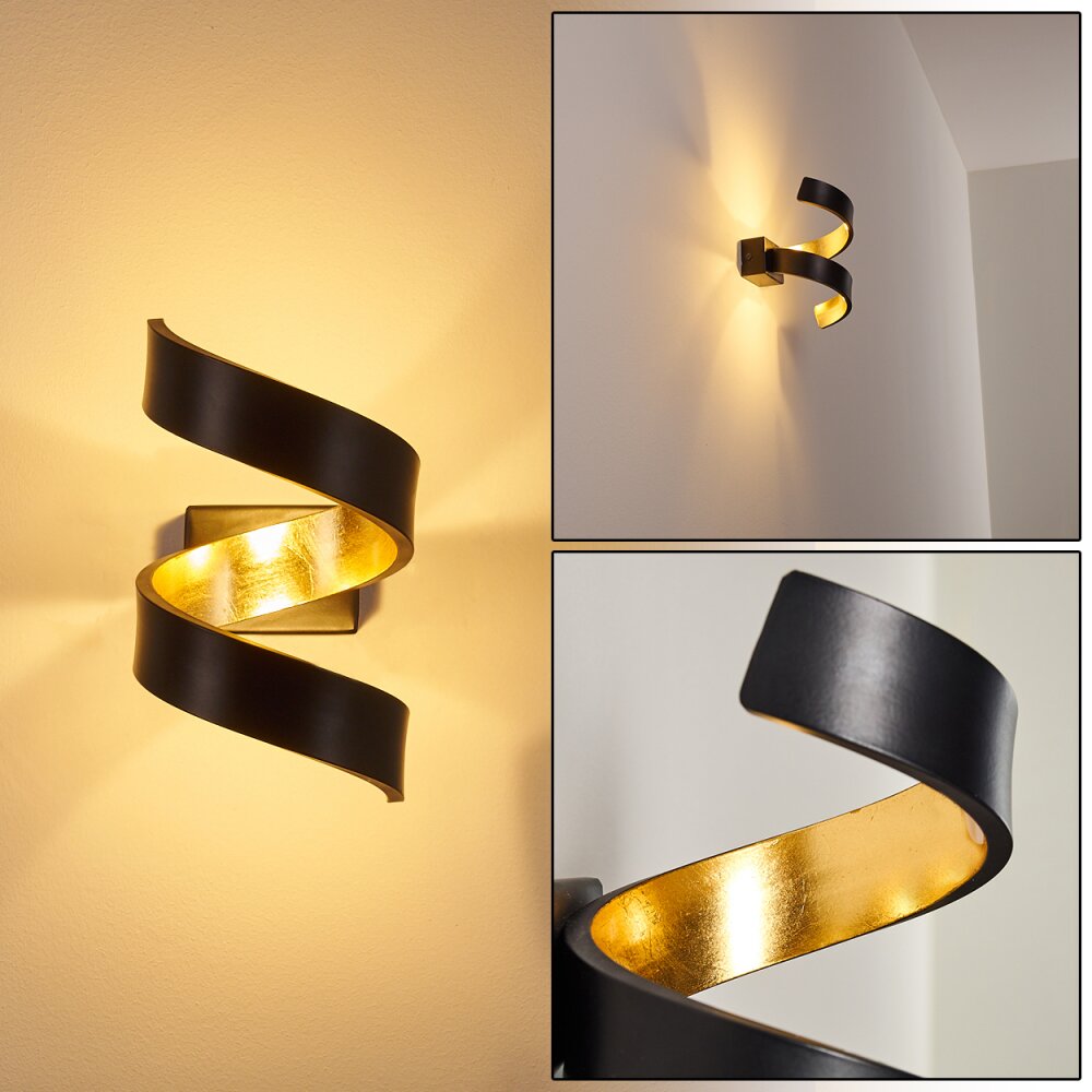 Applique murale Rezat LED Noir doré, 1 lumière main product photo