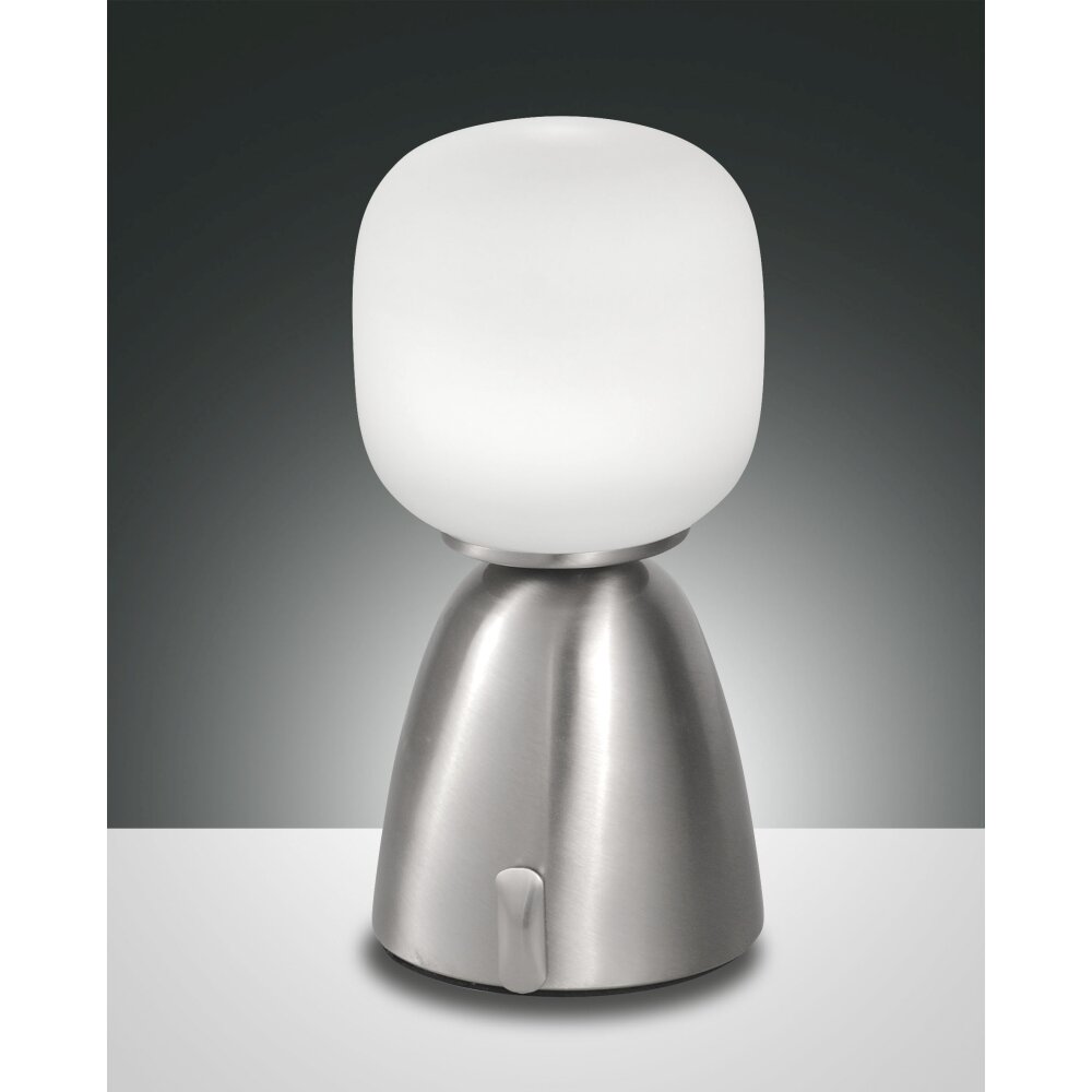 Lampe à poser Fabas Luce Solange LED Nickel mat, 1 lumière main product photo