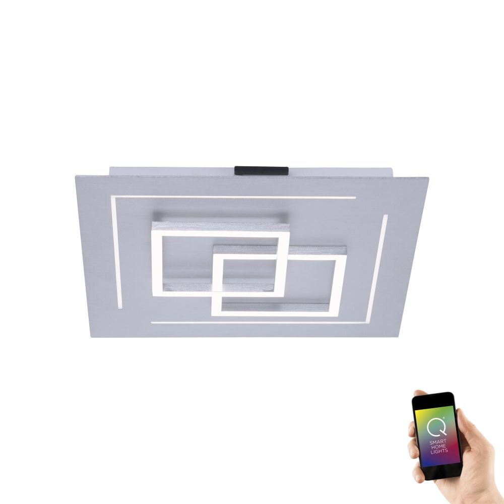 Plafonnier Paul Neuhaus Q-LINEA LED Aluminium, 1 lumière, Télécommandes, Changeur de couleurs main product photo