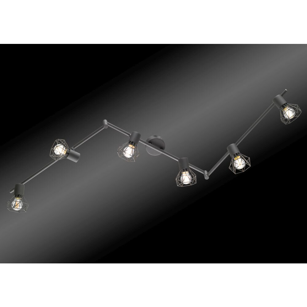 spot sur rail sous forme d'arc Honsel Ran Gris, 6 lumières main product photo
