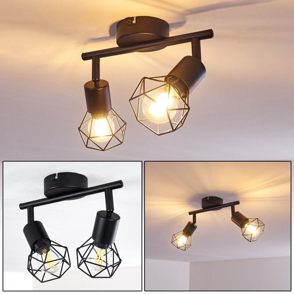 Plafonnier Baripada Noir, 2 lumières main product photo