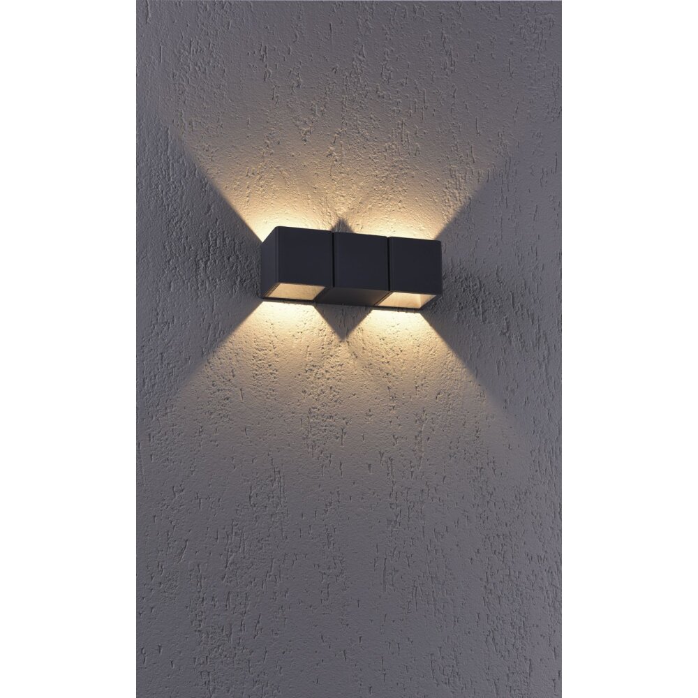 Applique murale Paul Neuhaus MARCEL LED Anthracite, 2 lumières main product photo