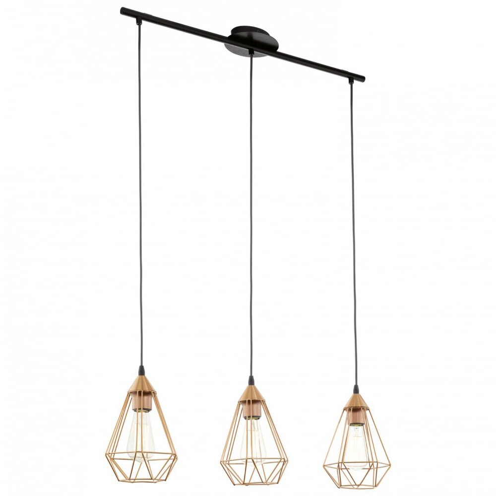 Lampe suspendue Eglo TARBES Noir, 3 lumières main product photo