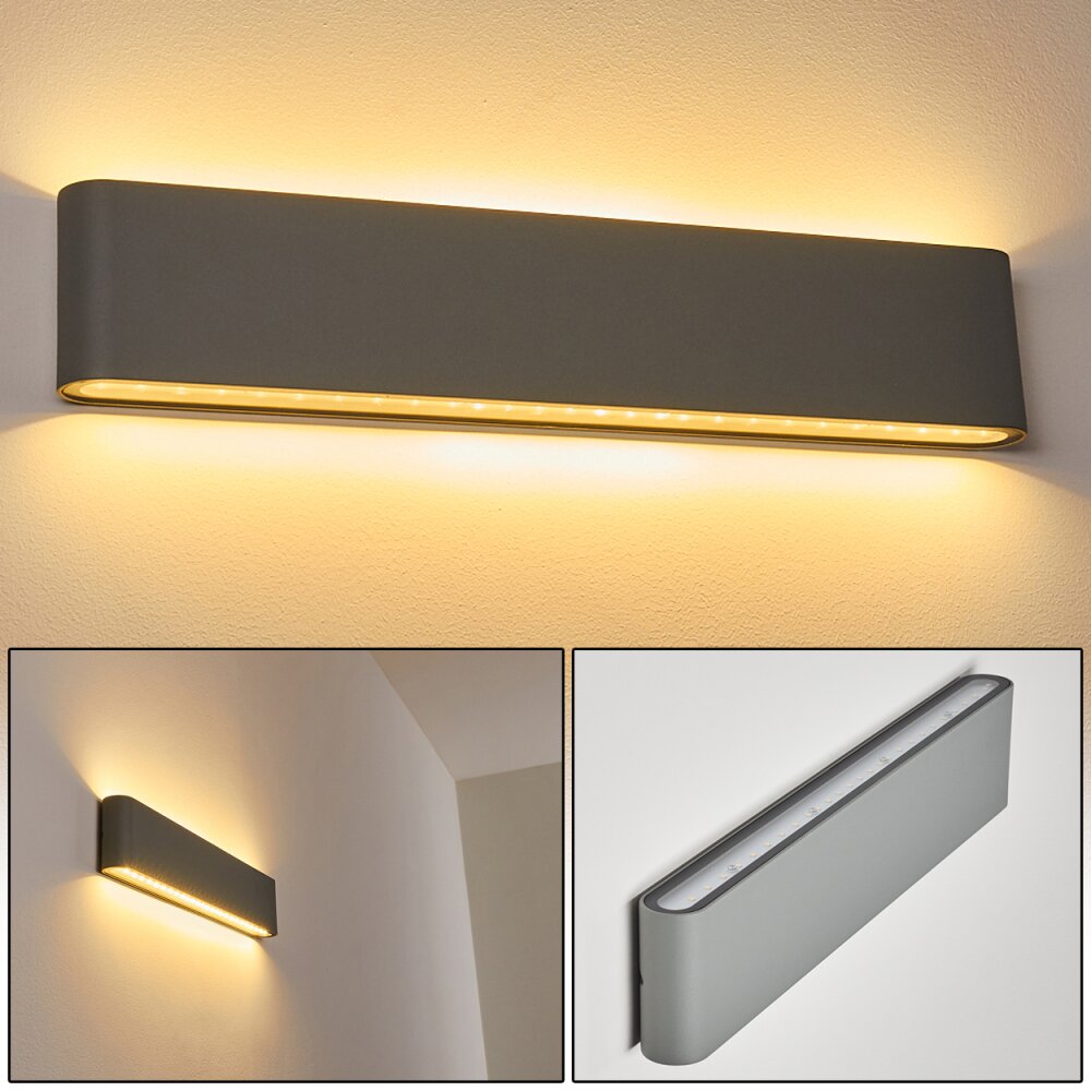 Applique murale d'extérieur Tinglev LED Gris, 2 lumières main product photo