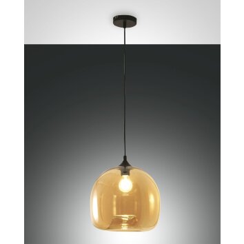 Suspension Fabas Luce Maia Noir, 1 lumière