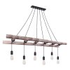 Suspension Globo IRMGARD Bois clair, Noir, 6 lumières Suspension Globo IRMGARD Bois clair, Noir, 6 lumières