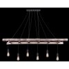 Suspension Globo IRMGARD Bois clair, Noir, 6 lumières Suspension Globo IRMGARD Bois clair, Noir, 6 lumières