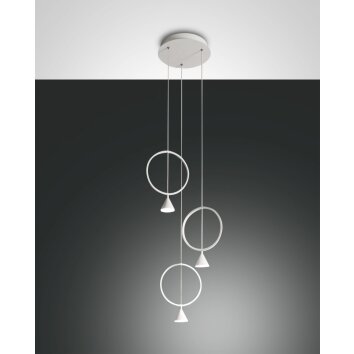 Suspension Fabas Luce Sirio LED Blanc, 3 lumières