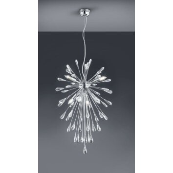 Suspension Trio MINSK Chrome, Aspect cristal, 7 lumières Suspension Trio MINSK Chrome, Aspect cristal, 7 lumières