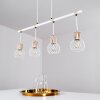 Suspension Koler Bois clair, Blanc, 4 lumières