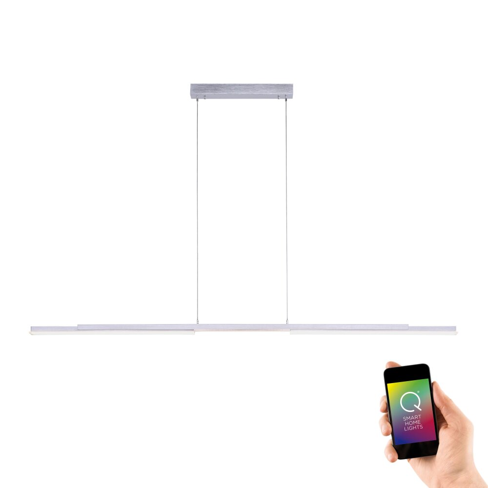 Suspension Paul Neuhaus Q-HENRIK LED Aluminium, 3 lumières, Télécommandes main product photo