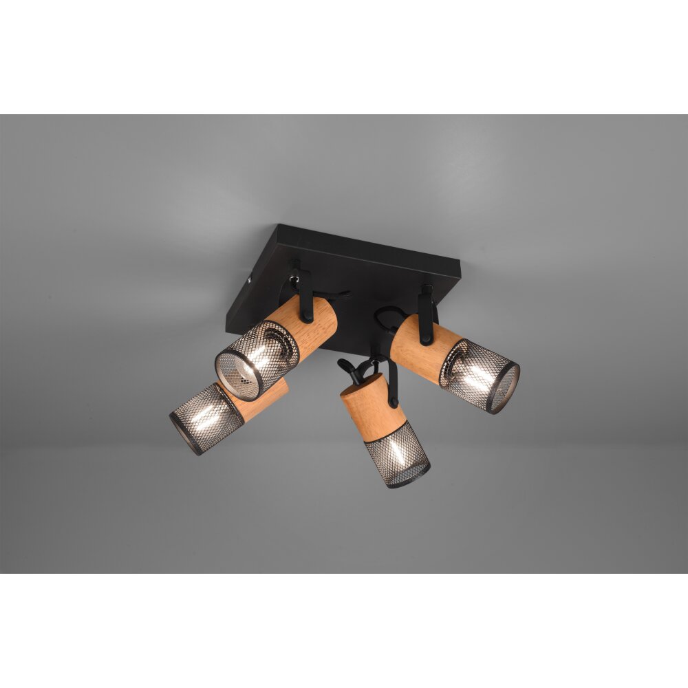 Spot Trio Tosh LED Noir, 4 lumières main product photo