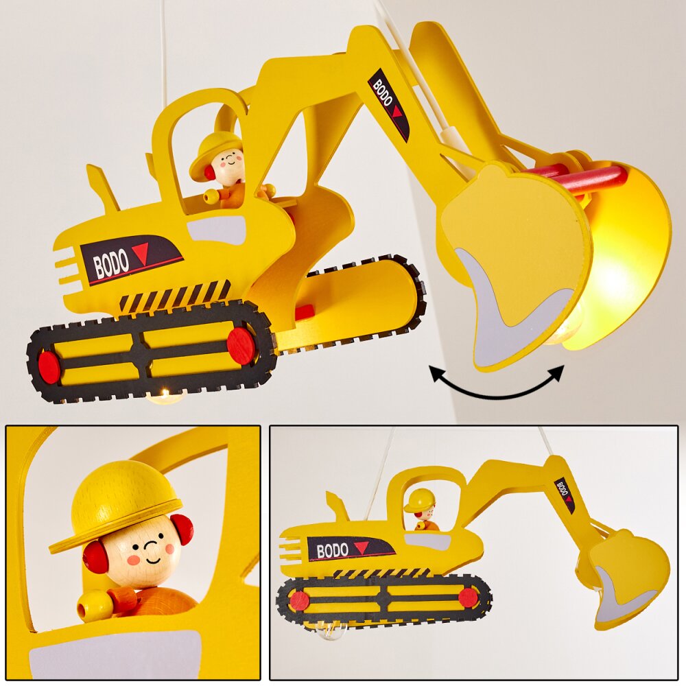 Suspension Bagger Jaune, 2 lumières main product photo