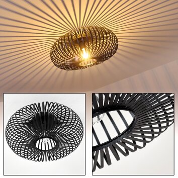 Plafonnier Lepa Noir, 1 lumière
