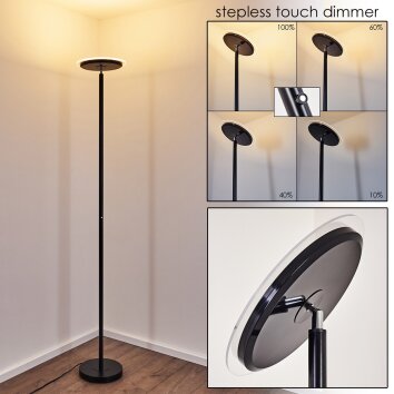 Lampadaire Wonsbek LED Noir, 1 lumière