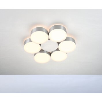 Spot de plafond LED Brilliant Leuchten Chrome, Nickel mat, Blanc G32434/77