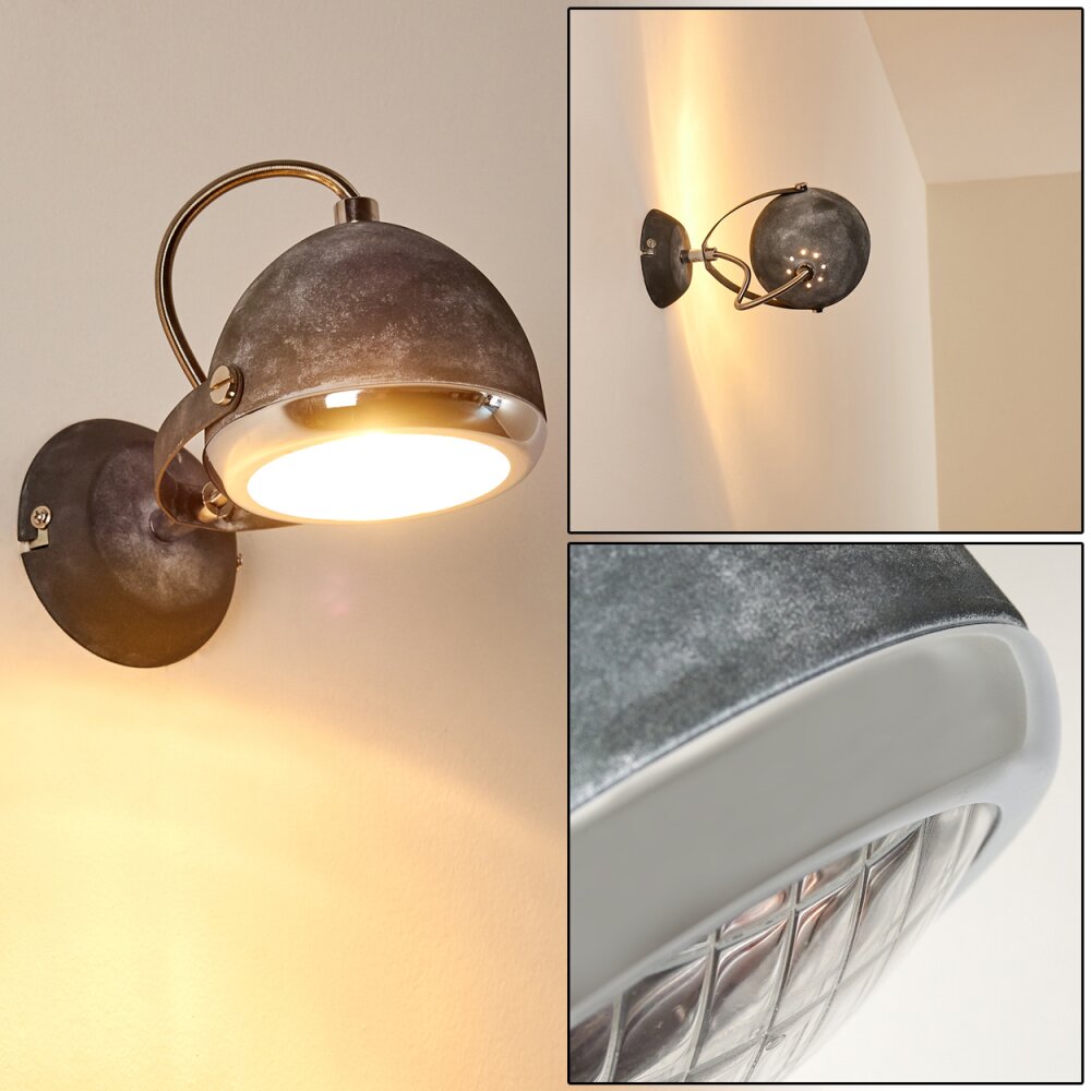 Applique murale Foverup Chrome, Gris, 1 lumière main product photo