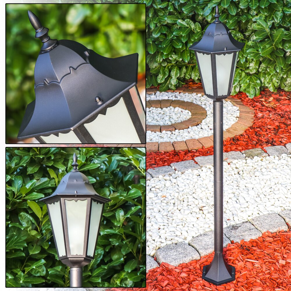 Lampadaire d'extérieur Hongkong Frost Noir, 1 lumière main product photo