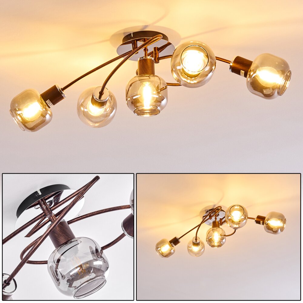 Plafonnier Arconciel Brun, 5 lumières main product photo