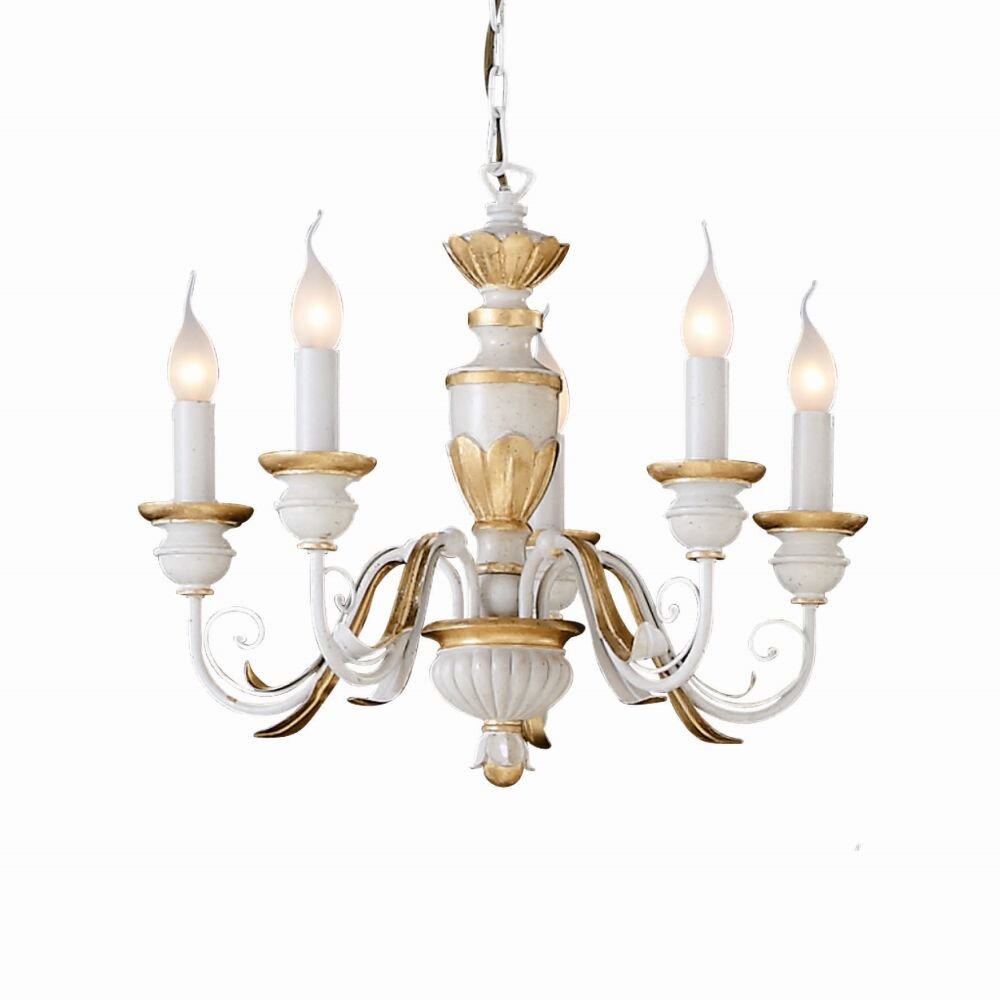 Lustre Ideal Lux FIRENZE Blanc, 5 lumières main product photo