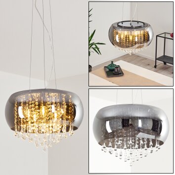 Suspension Ventspils Chrome, 5 lumières
