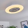 Ventilateur de plafond Petrovac LED Chrome, Blanc, 1 lumière, Télécommandes