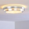 Plafonnier Mirabeau LED Aluminium, 2 lumières, Télécommandes, Changeur de couleurs