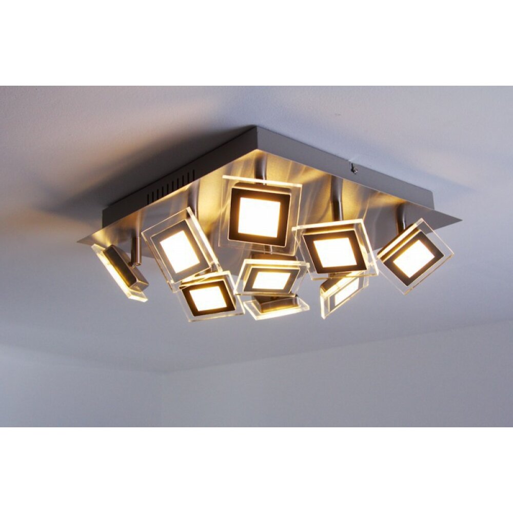 Plafonnier LED luminaire plafond applique lampe DEL nickel mat