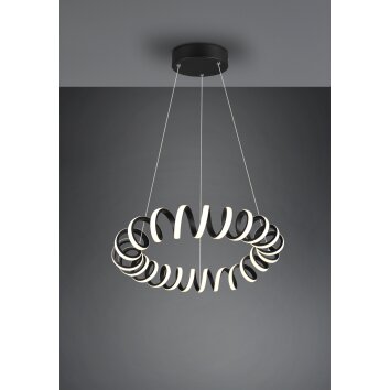 Suspension Trio Curl LED Noir, 1 lumière