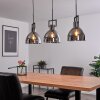 Suspension Buzova Gris, Noir, 3 lumières