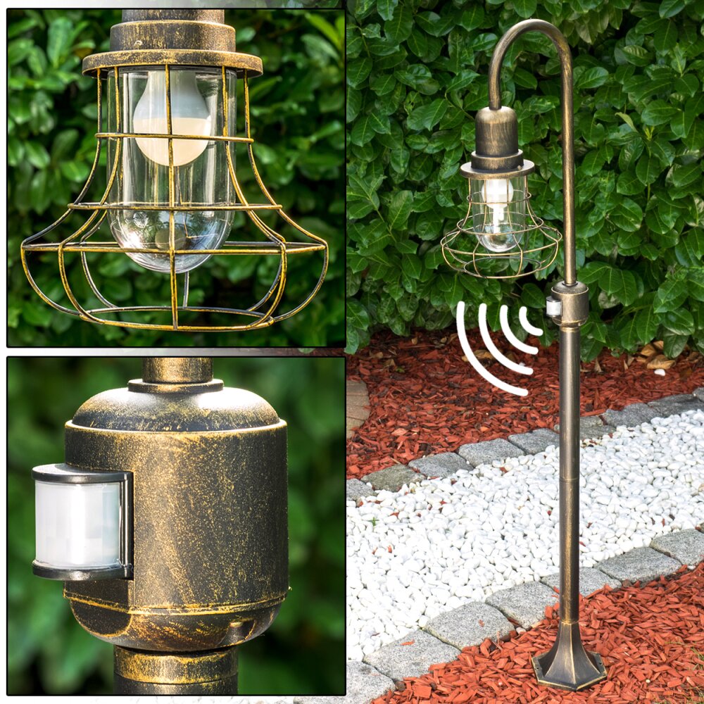 Borne lumineuse BORKAN Brun doré, 1 lumière, Détecteur de mouvement main product photo