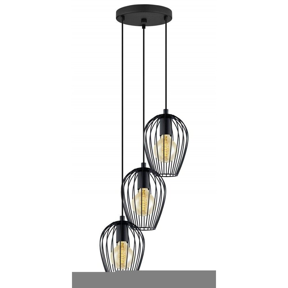Lampe suspendue Eglo NEWTOWN Noir, 3 lumières main product photo