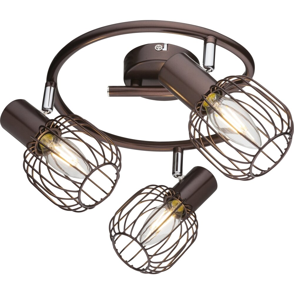 Spot de plafond Globo Akin Brun, 3 lumières main product photo