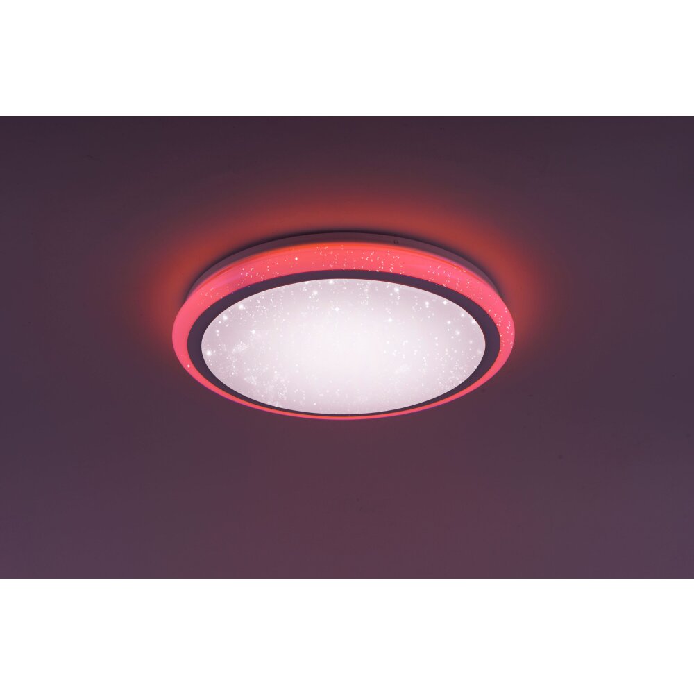 Plafonnier Leuchten Direkt Luisa LED Blanc, 2 lumières, Télécommandes, Changeur de couleurs main product photo