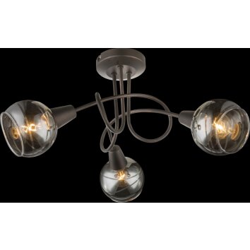 Plafonnier Globo Isla LED Bronze, 3 lumières