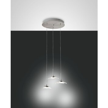 Suspension Fabas Luce Desus LED Nickel mat, 3 lumières